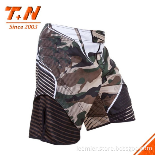 100% polyester men's 2015 wholesale fashion custom sublimated printed men's camo fight mma shorts